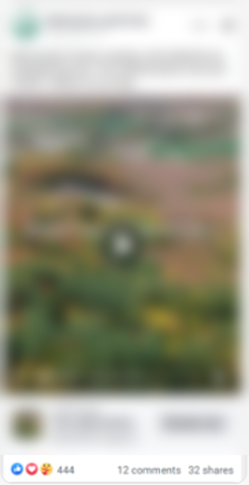The campaign's sponsored Facebook post, blurred.
